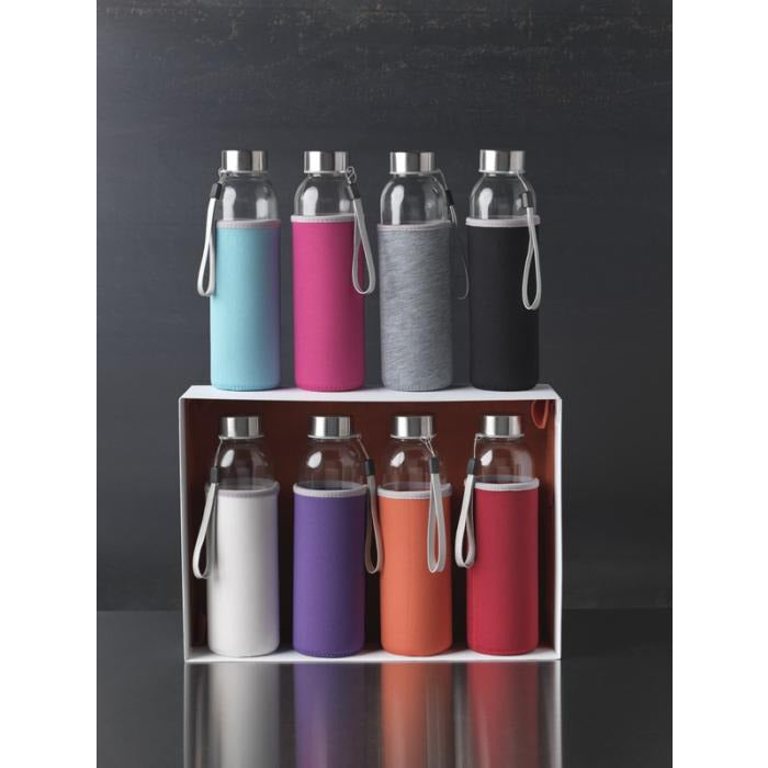 Bodhi 500 ml Glass Water Bottle Glass Bottles Black and White London