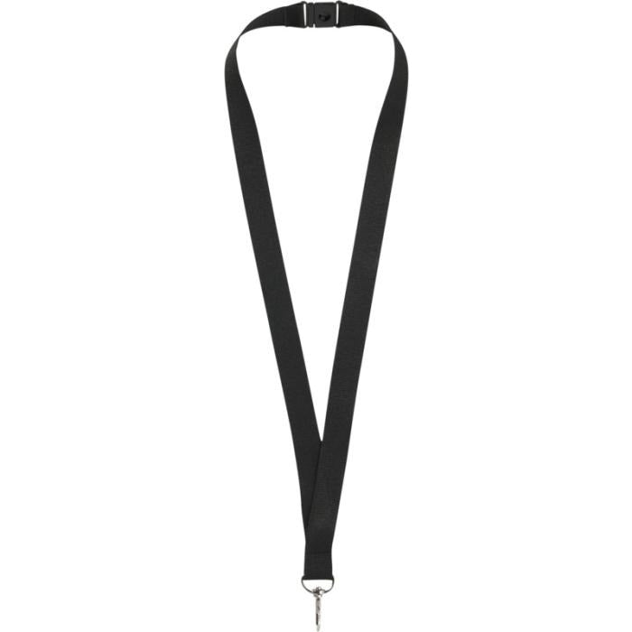 Lago Lanyard with Break-Away Closure  Solid Black  