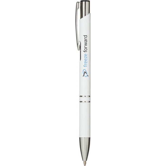 Moneta Aluminium Click Ballpoint Pen Metal Pens Black and White London