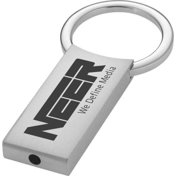 Metal Rectangular Keyring  Black and White London