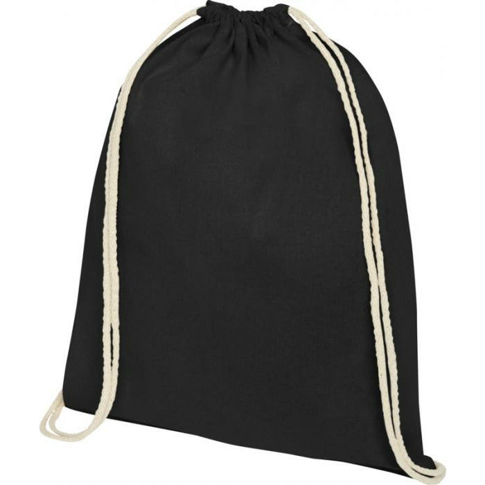 Oregon Light Cotton Drawstring Rucksack  Black and White London