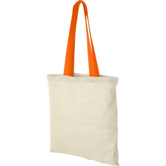 Nevada Light-Weight Cotton Tote Bag Coloured Handles 7L  Black and White London