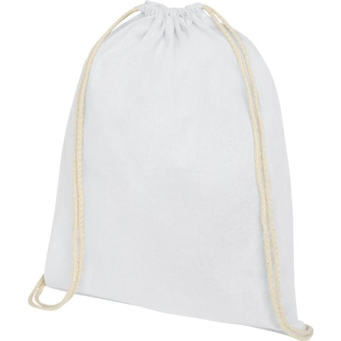 Oregon Medium-Weight Cotton Drawstring Backpack 5L Drawstring Bags Black and White London
