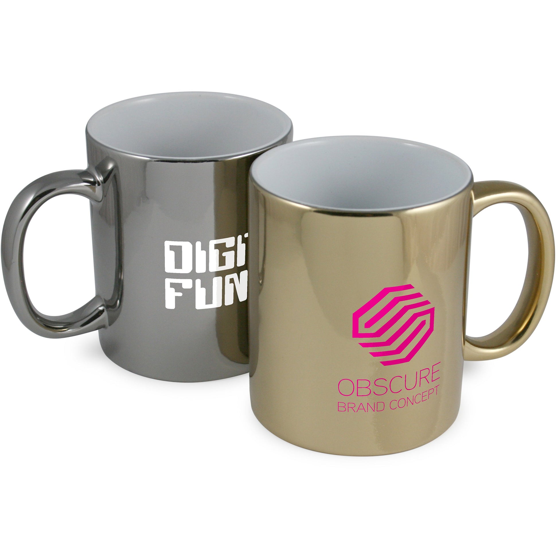 Lustre Silver Foil Metallic Mug Metallic Coloured Mugs Black and White London