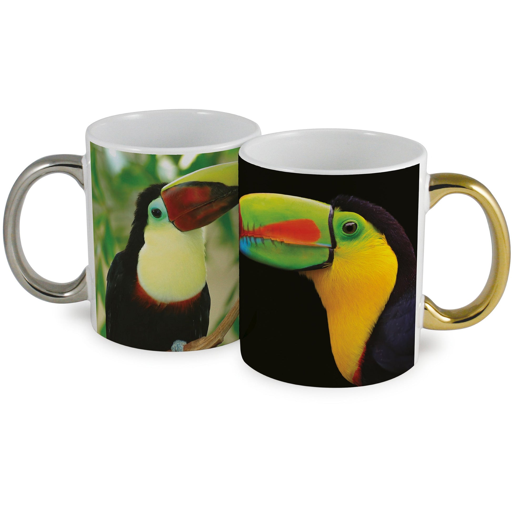 Lustre Metallic Foil Handle PhotoMug Metallic Coloured Mugs Black and White London