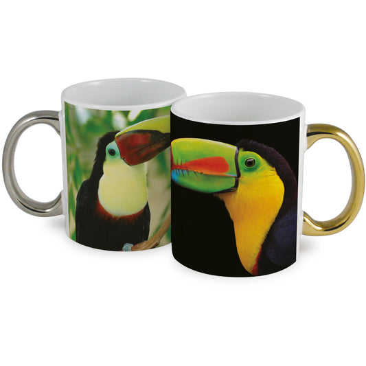 Lustre Metallic Foil Handle PhotoMug Metallic Coloured Mugs Black and White London