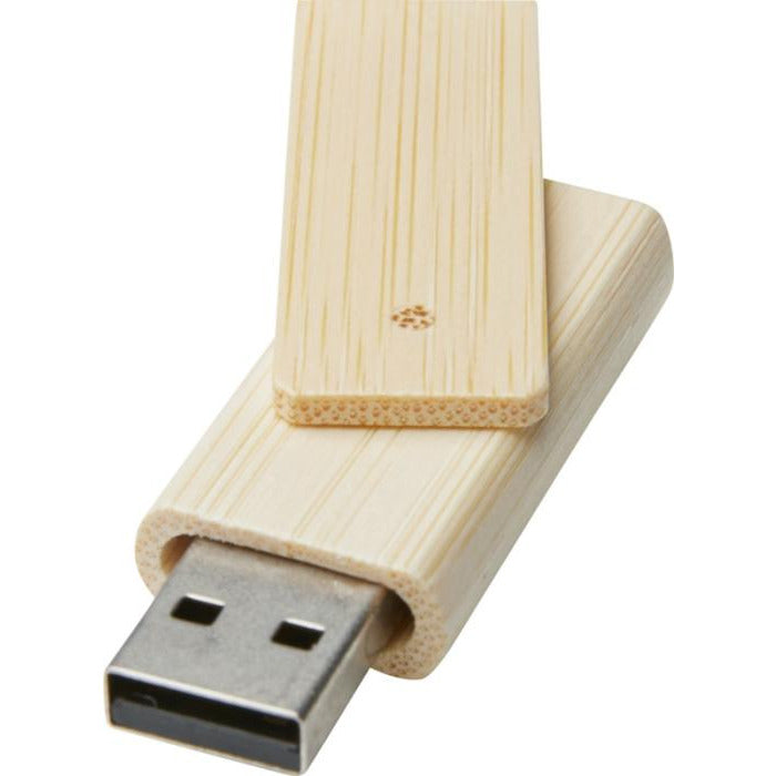 Rotate Bamboo USB Flash Drive  Black and White London