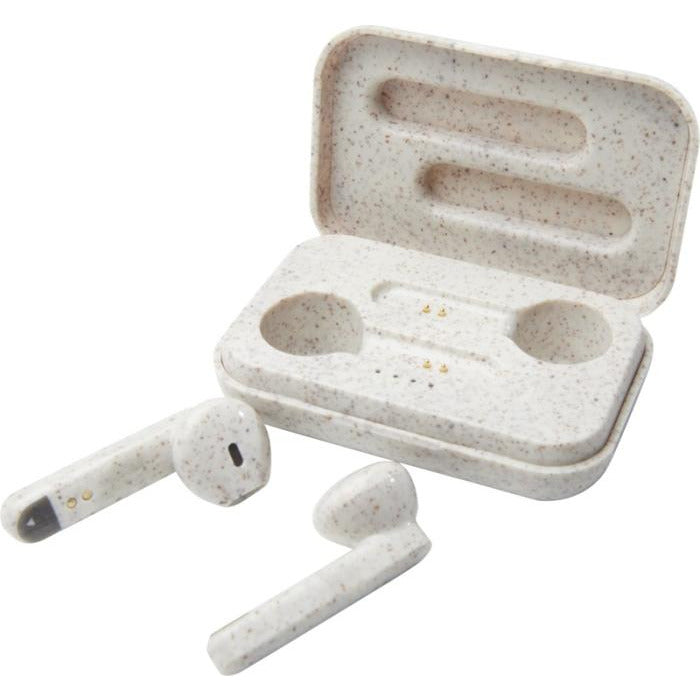 Wheat Straw True Wireless Earbuds  Black and White London