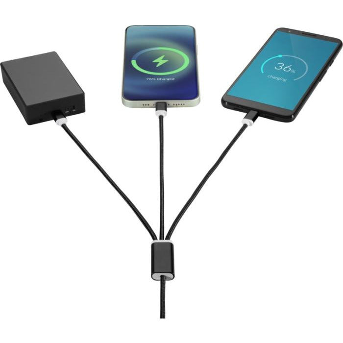 Versatile 5-in-1 Charging Cable  Black and White London