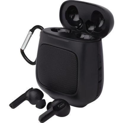 Remix Auto Pair True Wireless Earbuds and Speaker  Black and White London