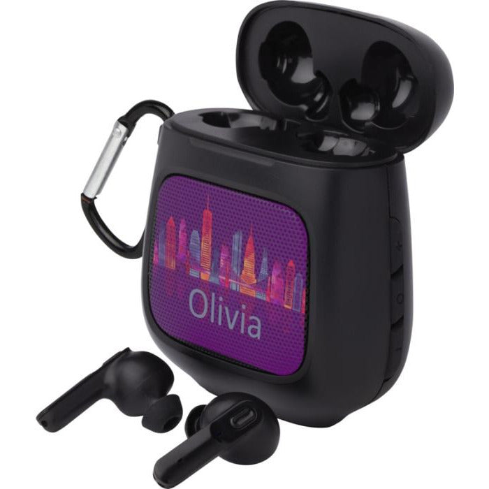 Remix Auto Pair True Wireless Earbuds and Speaker  Black and White London