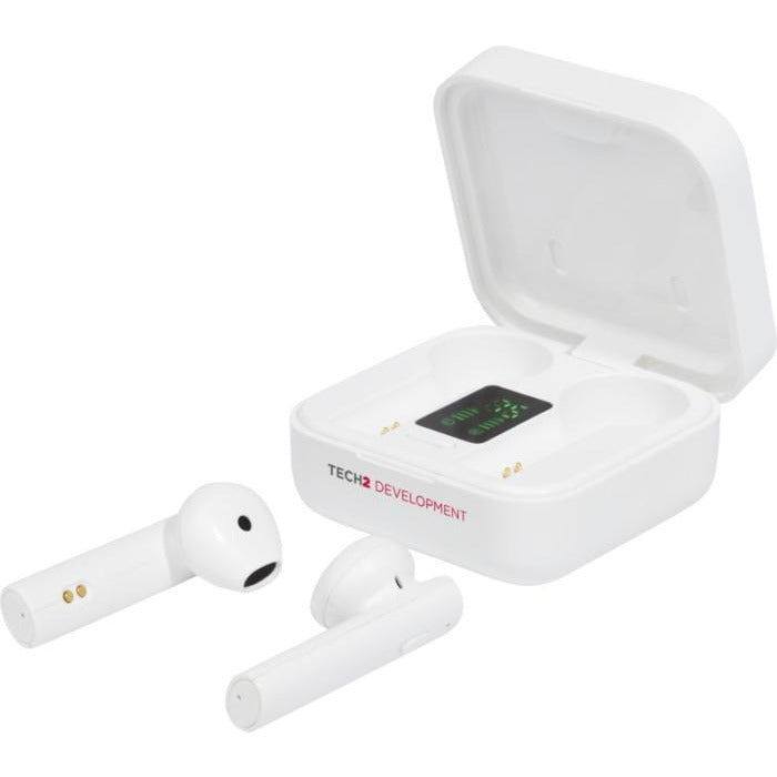 Tayo Solar Charging Earbuds  Black and White London