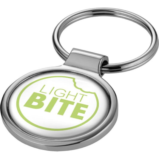 Metal Round Keyring  Black and White London