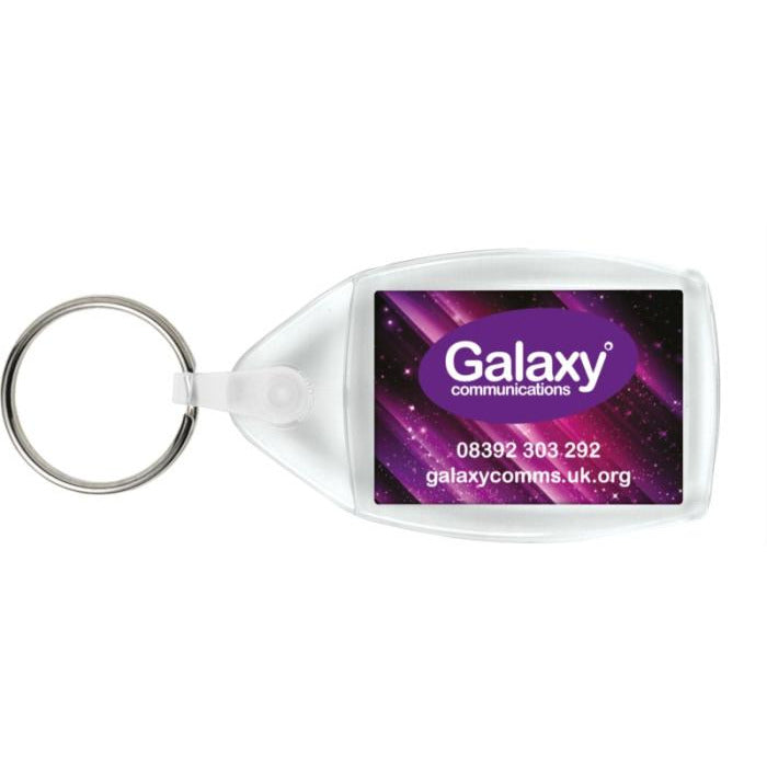 P6 Plastic Insert Keyring Keyrings Black and White London