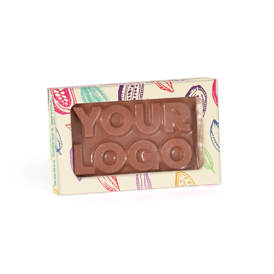 Eco Range - Eco Window Box - Milk Chocolate - 3D Bespoke Milk Chocolate Bar 41% Cocoa  Black and White London
