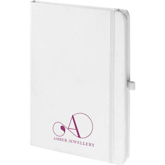 Mood® White Softfeel Notebook  Black and White London