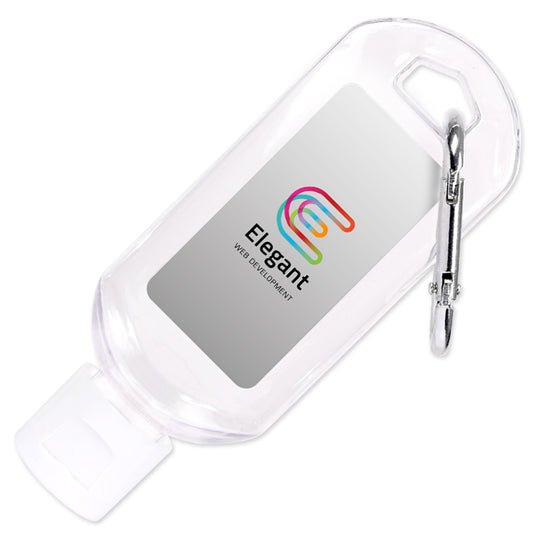 50ml Hand Sanitiser Gel Carabiner Clip Hand Sanitisers Black and White London