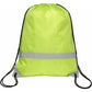 Knockholt Reflective Strip Drawstring Backpack 210d Polyester Black and White London
