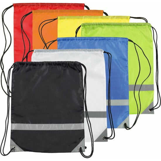 Knockholt Reflective Strip Drawstring Backpack 210d Polyester   