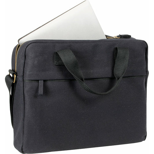 Harbledown Eco Canvas Laptop Business Bag 16oz Cotton Canvas with corn starch coating Black and White London