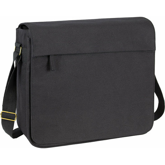 Harbledown Eco Canvas Business Messenger Bag 16oz Cotton Canvas with corn starch coating Black and White London