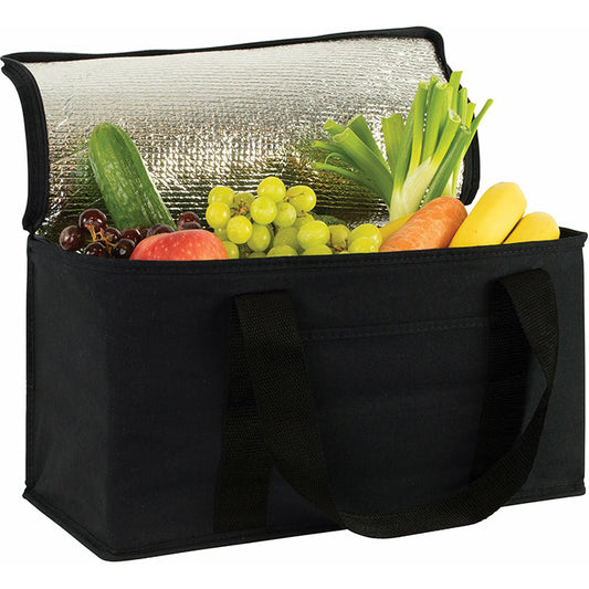 Marden Eco 12 Can Cotton Cooler Bag 6oz Cotton Black and White London