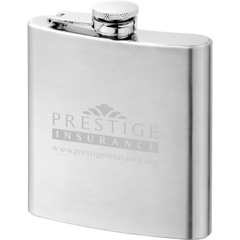 Silvertex Hip Flask (Laser Engraved)  Black and White London
