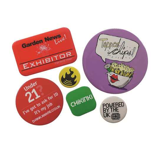 Button Badges Badges Black and White London