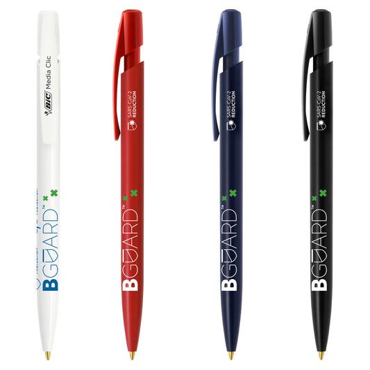 BIC® Media Clic BGUARD™ Antibacterial Ballpen SARS-CoV-2 logo BIC® Stationery Black and White London