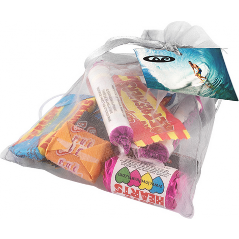 Large Organza Bag with Retro Sweets    