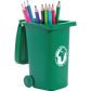 Recycled Wheelie Bin Pen Pot Pen Pots Black and White London