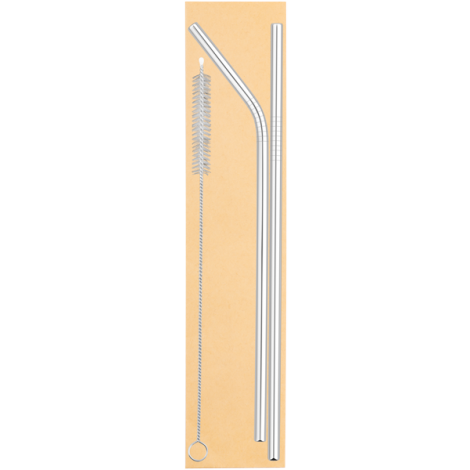 Reusable Metal Straw Set in Paper Sleeve  Black and White London