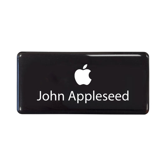 Domed Name Badges  Black and White London