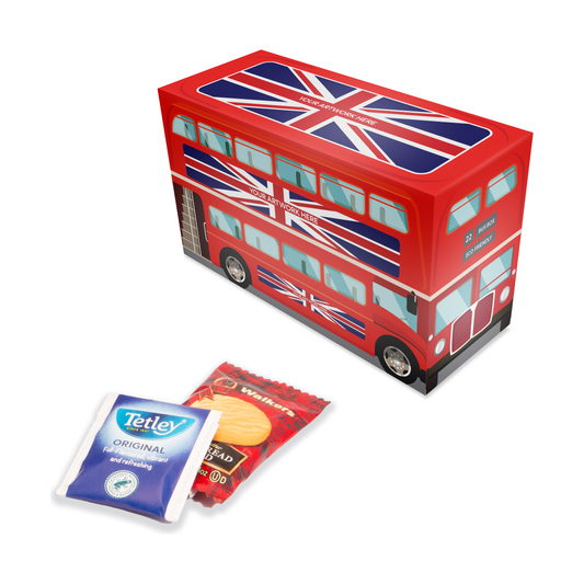 Eco Range - Eco Bus Box - Tea &amp; Biscuits  Black and White London