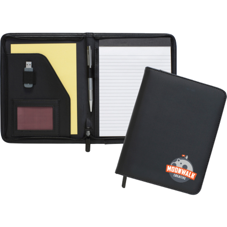 Zipped Dartmouth A5 Conference Folder  Black and White London