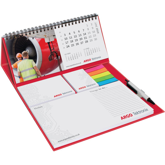 Wiro Deluxe Desk Calendar and Pad Set  Black and White London