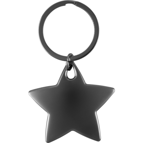 Star Shaped Keyring (Laser Engraved)  Black and White London