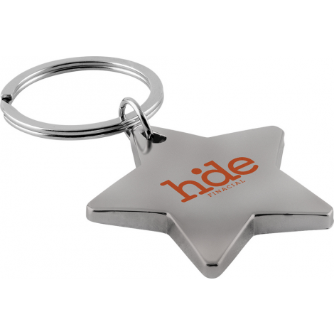 Star Shaped Keyring (Laser Engraved)  Black and White London
