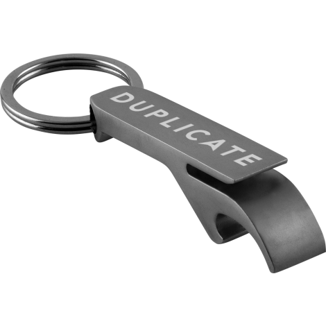 Vulcan Bottle Opener Key Ring in Aluminium  Black and White London