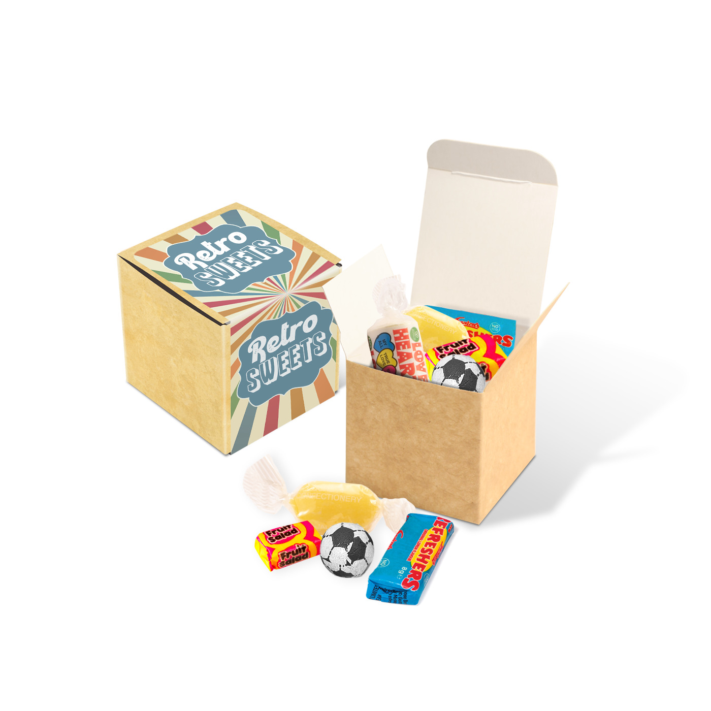 Eco Range - Eco Kraft Cube - Retro Sweets    