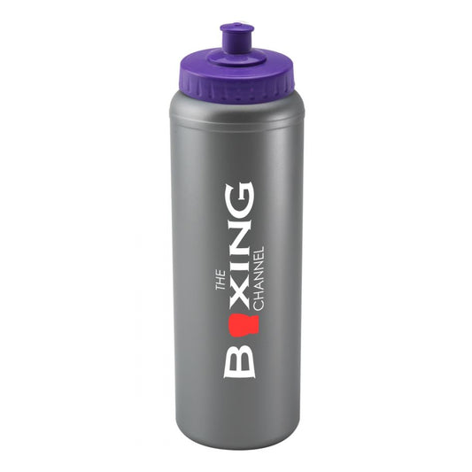 Sports Bottle 1L Silver 1000 Black and White London