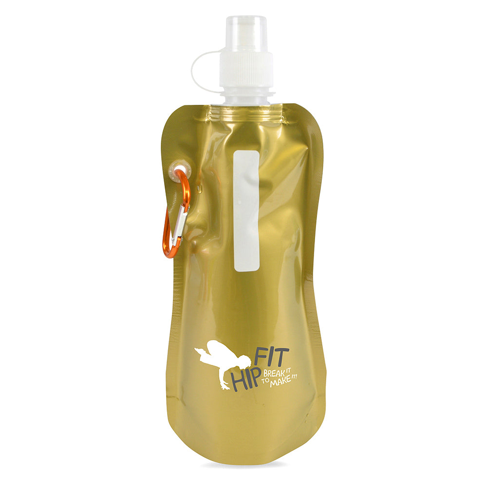 Metallic Fold Up Drinks Bottle Sports Bottles Black and White London
