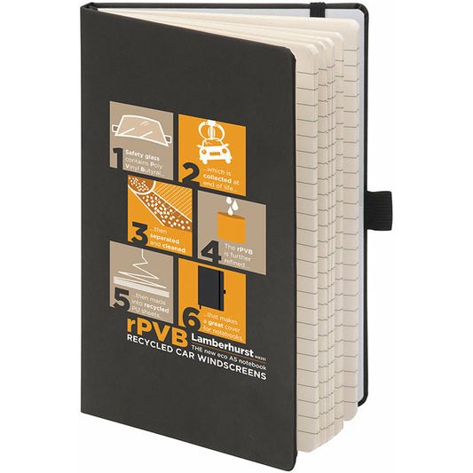 Lamberhurst Eco Recycled A5 Notebook Notebooks Black and White London