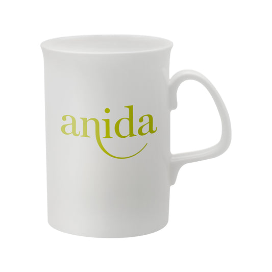 Opal Bone China White Mug 320 Black and White London