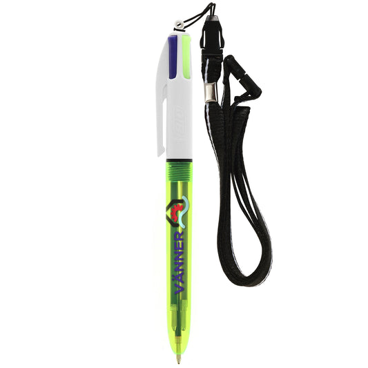 BIC® 4 Colours Fluo ballpen + lanyard BIC® Stationery   