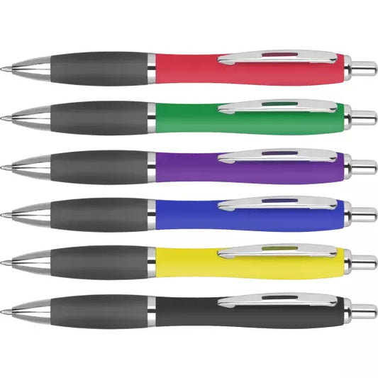 Contour® Digital Softfeel Ballpen  Black and White London