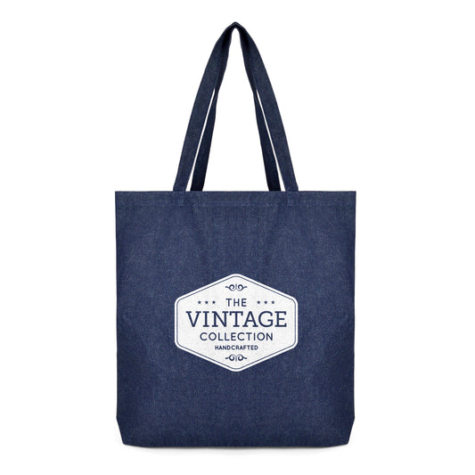 Denim Shopper Cotton & Jute Bags Black and White London