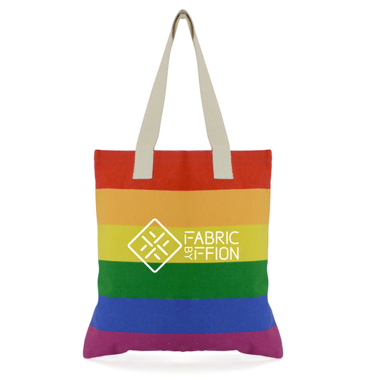 Rainbow Shopper Cotton & Jute Bags Black and White London