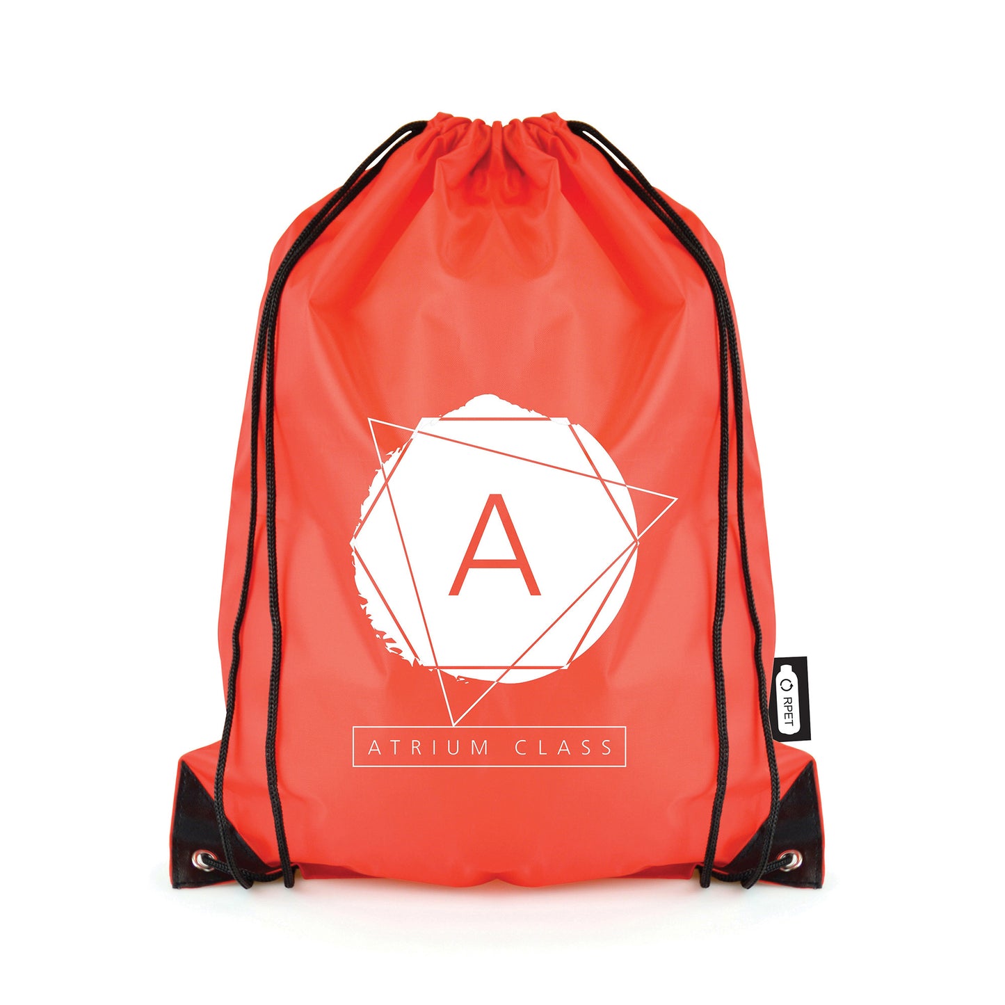 RPET Recycled Drawstring Bag Backpacks & Rucksacks Black and White London