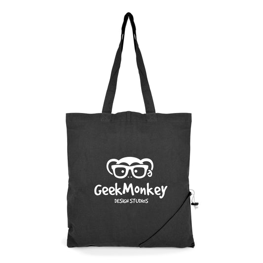 Coloured Cotton Foldable Shopper Foldable Tote Bags Black and White London